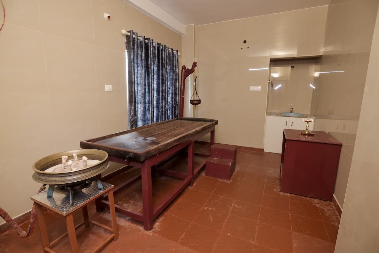 Modern Ayurvedic treatment room at NABH certified Agasthya Medical Centre